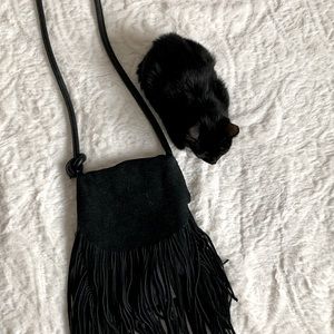 *SOLD* Black Fringe Crossbody